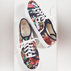 RIFLE PAPER CO x KEDS navy blue Wild Rose floral sneakers